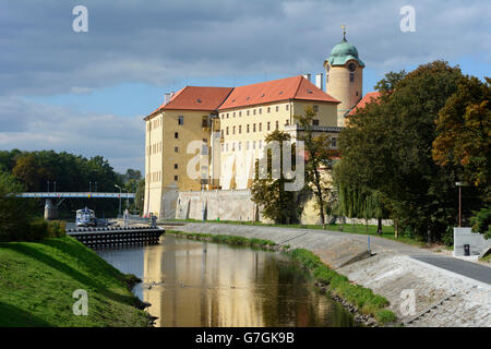 Schloss Poděbrady am Fluss Labe (Elbe), Poděbrady (Brünn), Tschechische Republik, Stredocesky, Mittelböhmen, Mittelböhmen, Stockfoto