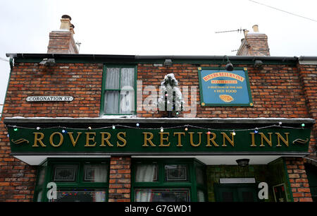 Weihnachten auf der Coronation Street - Manchester Stockfoto