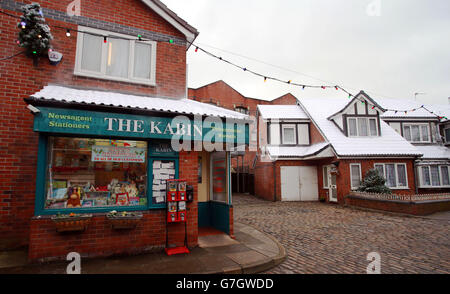 Weihnachten auf der Coronation Street - Manchester Stockfoto