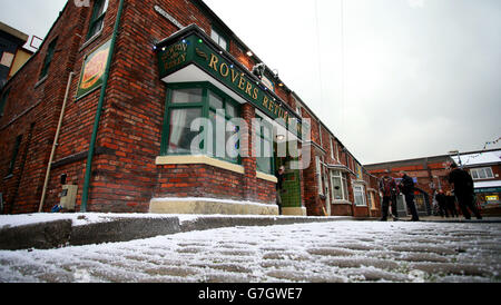 Weihnachten auf der Coronation Street - Manchester Stockfoto