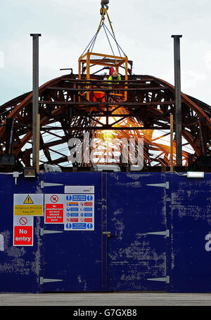 Eastbourne Pier Abriss Stockfoto