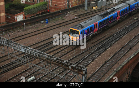 Leeds-Zug-Bahnhof-Lager Stockfoto