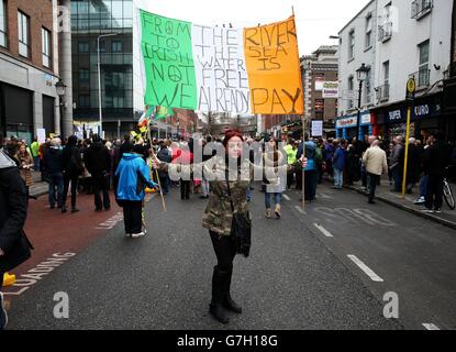 Wasser kostenlos Protest - Dublin Stockfoto