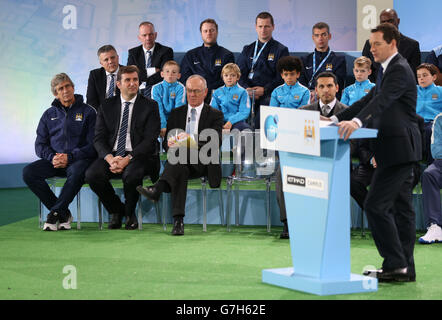 Fußball - Manchester City FC Training Ground offizieller Start Stockfoto