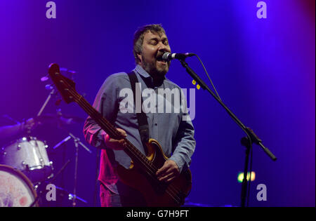 Xfm Winter Wonderland - Manchester. Jimi Goodwin tritt im Winter Wonderland 2014 von XFM im O2 Apollo Manchester auf. Stockfoto