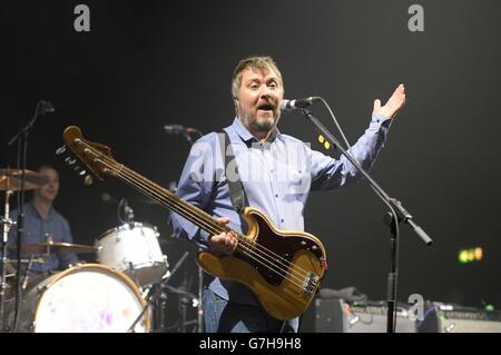 Xfm Winter Wonderland - Manchester. Jimi Goodwin tritt im Winter Wonderland 2014 von XFM im O2 Apollo Manchester auf. Stockfoto