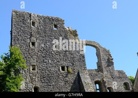 Überreste der elisabethanischen lange Galerie Oxwich Burg Gower Halbinsel Wales Stockfoto