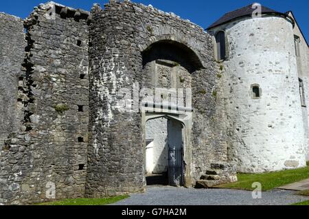 Tor in Oxwich Burg befestigte Tudor Herrenhaus Gower Halbinsel Stockfoto