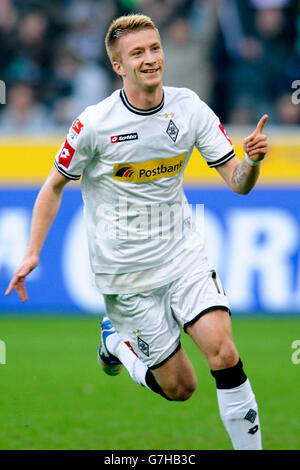 Torjubel Marco Reus, Gladbach, deutschen Fußball-Bundesliga, VfL Borussia Mönchengladbach vs. SV Werder Bremen 5:0 Stockfoto