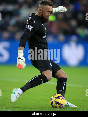 Fußball - Barclays Premier League - Leicester City / Manchester City - King Power Stadium. Ben Hamer, Torwart von Leicester City, während des Spiels der Barclays Premier League im King Power Stadium in Leicester. Stockfoto