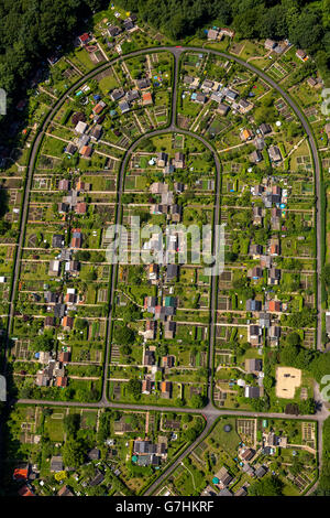 Luftbild, Schrebergarten Bochum-Harpen auf Rottmanssteich, Kleingärten, Zuteilung Association, Bochum, Ruhrgebiet, Stockfoto