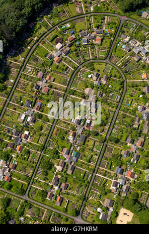 Luftbild, Schrebergarten Bochum-Harpen auf Rottmanssteich, Kleingärten, Zuteilung Association, Bochum, Ruhrgebiet, Stockfoto