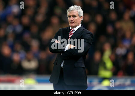 Fußball - Barclays Premier League - Stoke City gegen Chelsea - Britannia Stadium. Mark Hughes, Stoke City Manager Stockfoto