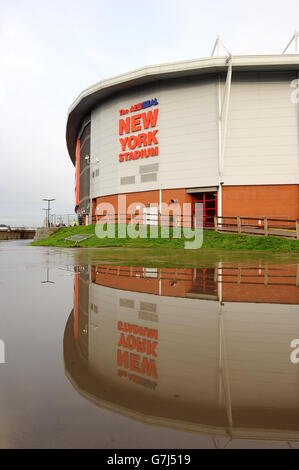 Fußball - FA Cup - Dritte Runde - Rotherham United / AFC Bournemouth - AESSEAL New York Stadium. Gesamtansicht des AESSEAL New York Stadions, Rotherham. Stockfoto