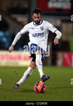 Fußball - FA Cup - Dritte Runde - Scunthorpe United / Chesterfield - Glanford Park. Sam Hird, Chesterfield Stockfoto