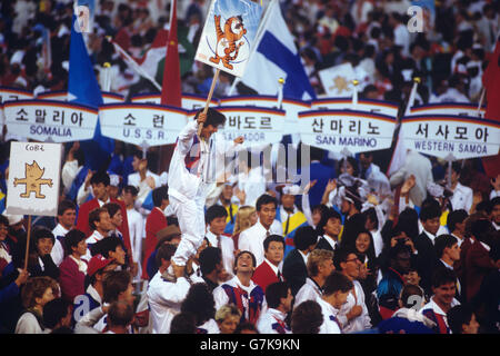 Los Angeles Olympics 1984 - Abschlusszeremonie. Die Abschlusszeremonie bei den Olympischen Spielen 1984 in Los Angeles. Stockfoto