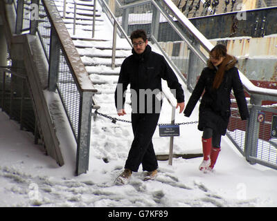 New York: Wintersturm decken Financial District Stockfoto