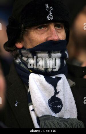 Fußball - Barclays Premier League - West Bromwich Albion gegen Tottenham Hotspur - The Hawthornes. Ein Fan von Tottenham Hotspur während des Spiels der Barclays Premier League im Hawthornes, Birmingham. Stockfoto