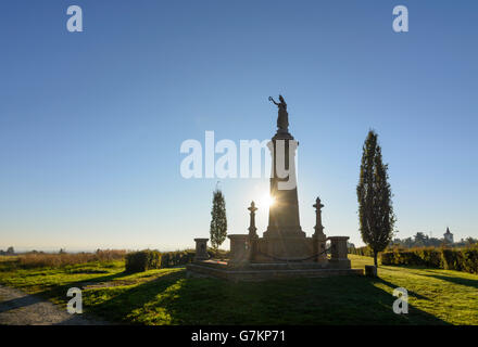 Ort der Schlacht von Königgrätz 1866: österreichische Denkmal "Batterie der Toten", Chlum, Tschechische Republik, ostböhmischen, Kö Stockfoto