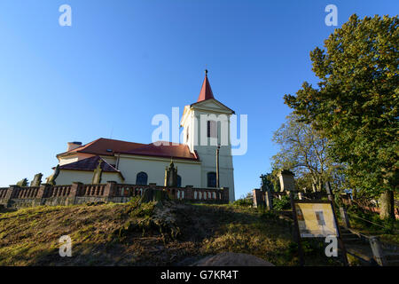 Schauplatz der Schlacht von Königgrätz 1866: Kirche der Verklärung Christi, Chlum, Tschechische Republik, ostböhmischen Köni Stockfoto