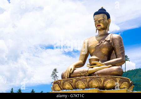 Bronze-Buddha Statue Dordenma mit Blick auf Thimphu Stadt Stockfoto