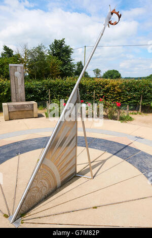 Sonnenuhr Memorial Bosworth Heritage Centre und Country Park Sutton Cheney Leicestershire UK Stockfoto