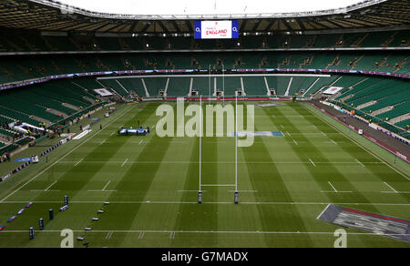 Rugby Union - 2015 RBS Six Nations - England - Italien - Twickenham. Gesamtansicht des Twickenham Stadions vor dem 6 Nations Match mit Italien in Twickenham, London. Stockfoto