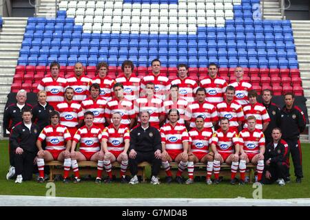 Rugby League - Wigan Warriors Photocall Stockfoto