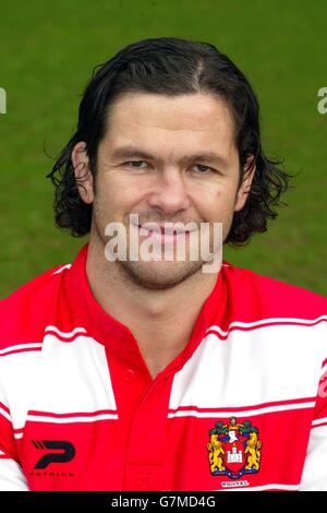 Rugby League - Wigan Warriors Photocall Stockfoto