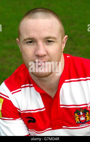 Rugby League - Wigan Warriors Photocall Stockfoto