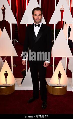 Chris Pine bei der Ankunft bei den 87. Academy Awards im Dolby Theater in Hollywood, Los Angeles, CA, USA, Februar 22, 2015. Stockfoto