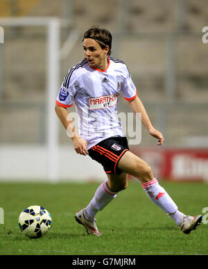 Fußball - Barclays U21 Premier League - Manchester United U21 gegen Fulham U21 - Leigh Sports Village. Fulham's Kay Voser Stockfoto