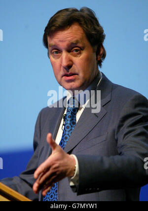 Alan Milburn spricht. Stockfoto