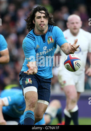 Rugby Union - 2015 RBS Six Nations - England - Italien - Twickenham. Der Italiener Luke McLean beim Nationenspiel 6 in Twickenham, London. Stockfoto