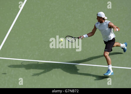 Lleyton Hewitt aus Australien in Aktion während seines Spiels gegen James Blake aus den USA Stockfoto