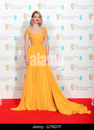 Lea Seydoux bei den EE British Academy Film Awards im Royal Opera House, Bow Street in London. DRÜCKEN Sie VERBANDSFOTO. Bilddatum: Sonntag, 8. Februar 2015. Siehe PA Geschichte SHOWBIZ BAFTA. Bildnachweis sollte lauten: Dominic Lipinski/PA Wire Stockfoto