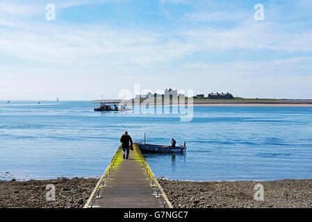 Piel Island ferry Pier auf Roa Island, Cumbria, England UK Stockfoto