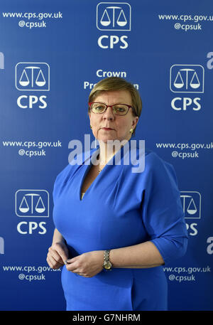 Die Leiterin der Staatsanwaltschaft, Alison Saunders, posiert in ihrem Büro in London für ein Foto. Stockfoto