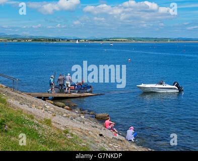 Die Fähre an der Pier, Piel Island, in der Nähe von Furness, Cumbria, England UK Stockfoto