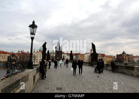 Prager Stadtstock. Eine allgemeine Ansicht von Prag in der Tschechischen Republik Stockfoto