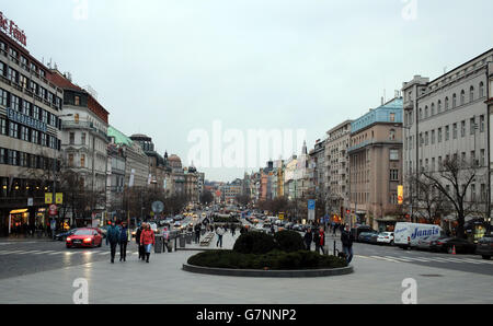 Prager Stadtstock. Eine allgemeine Ansicht von Prag in der Tschechischen Republik. Stockfoto