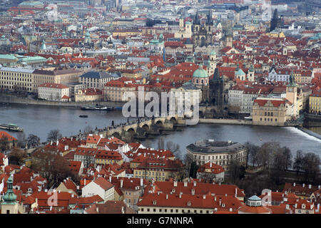 Prager Stadtstock. Eine allgemeine Ansicht von Prag in der Tschechischen Republik Stockfoto