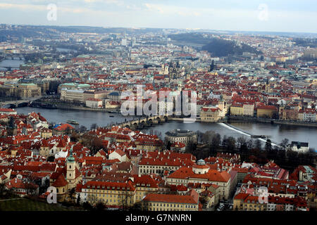 Prager Stadtstock. Eine allgemeine Ansicht von Prag in der Tschechischen Republik Stockfoto