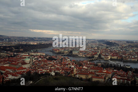 Prager Stadtstock. Eine allgemeine Ansicht von Prag in der Tschechischen Republik Stockfoto