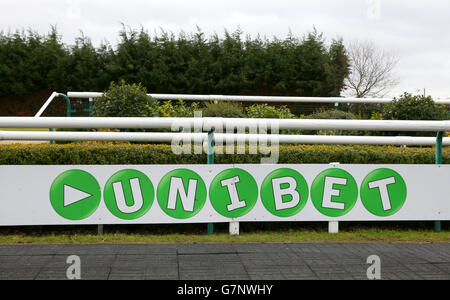 Pferderennen - Southwell Racecourse. Ein allgemeiner Blick auf den Paradering Stockfoto