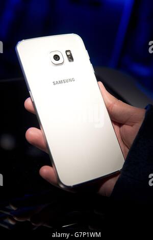 Samsung Galaxy S6 Handys vorgestellt Stockfoto