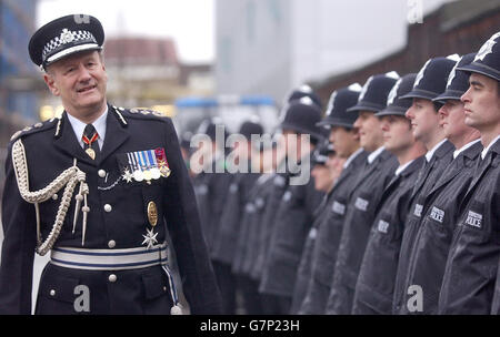 Passing-out-Parade an der MPS-Trainingsschule in Hendon. Stockfoto
