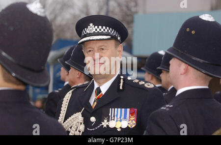 Passing-out-Parade an der MPS-Trainingsschule in Hendon. Stockfoto