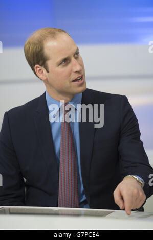 Der Herzog von Cambridge besucht die NHK Public Broadcasting Studios am dritten Tag seines Besuchs in Japan. Stockfoto