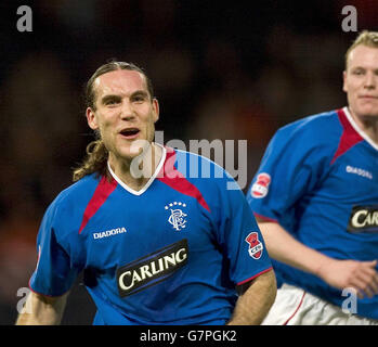 Fußball - CIS Insurance Cup - Halbfinale - Rangers gegen Dundee United - Hampden Park.. Dado pRSo der Rangers feiert den Torreigen. Stockfoto